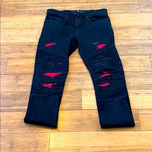 Men’s 32in Black&red jeans